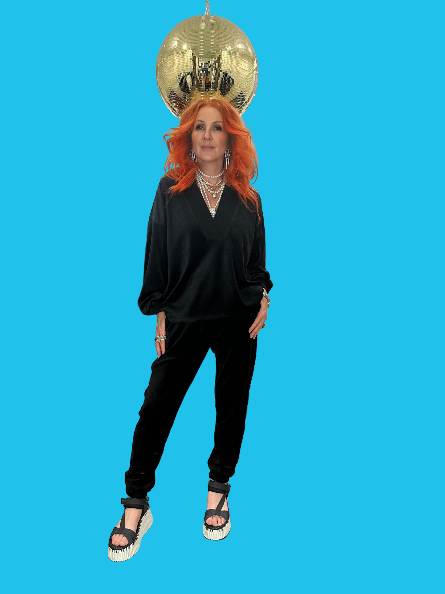 Luxury Velvet Sweat Pants Black