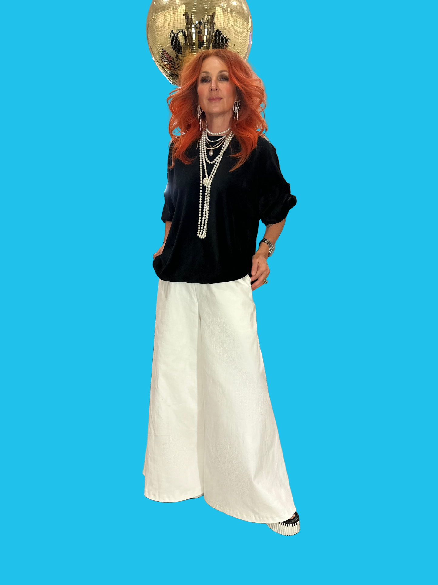 Luxury Velvet Sweat Top Black