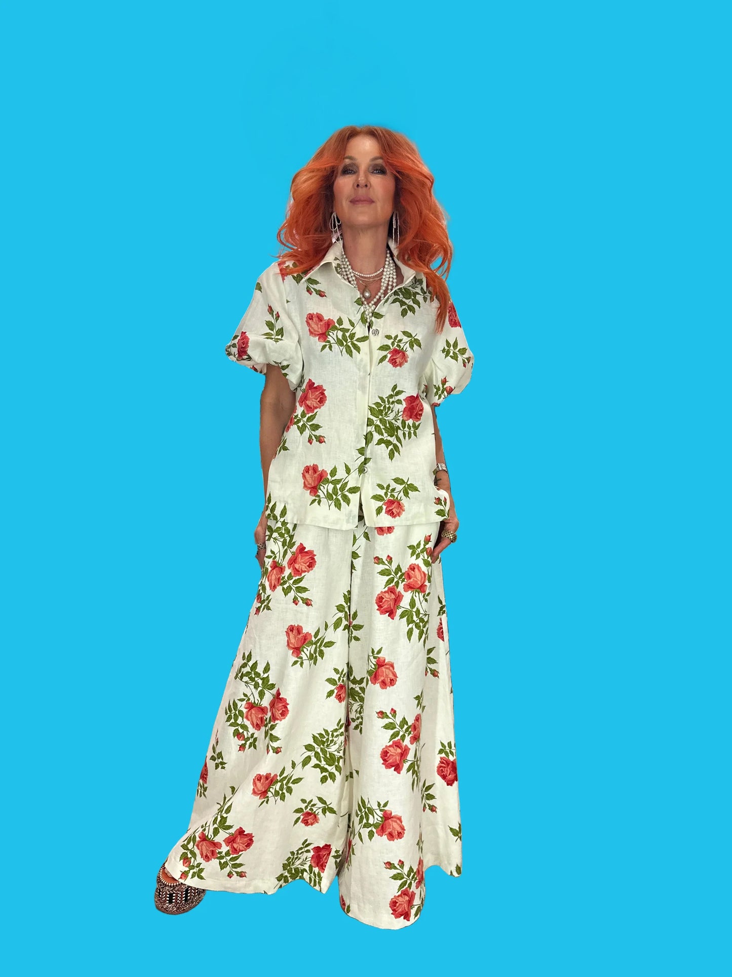 Dolly Box Shirt in Italian Rose Linen