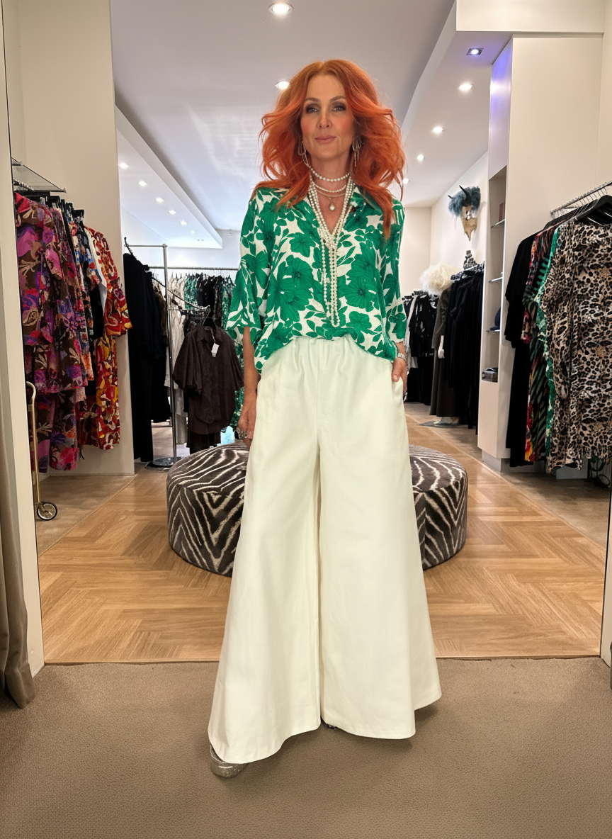 Classic Box Shirt in Emerald Bloom