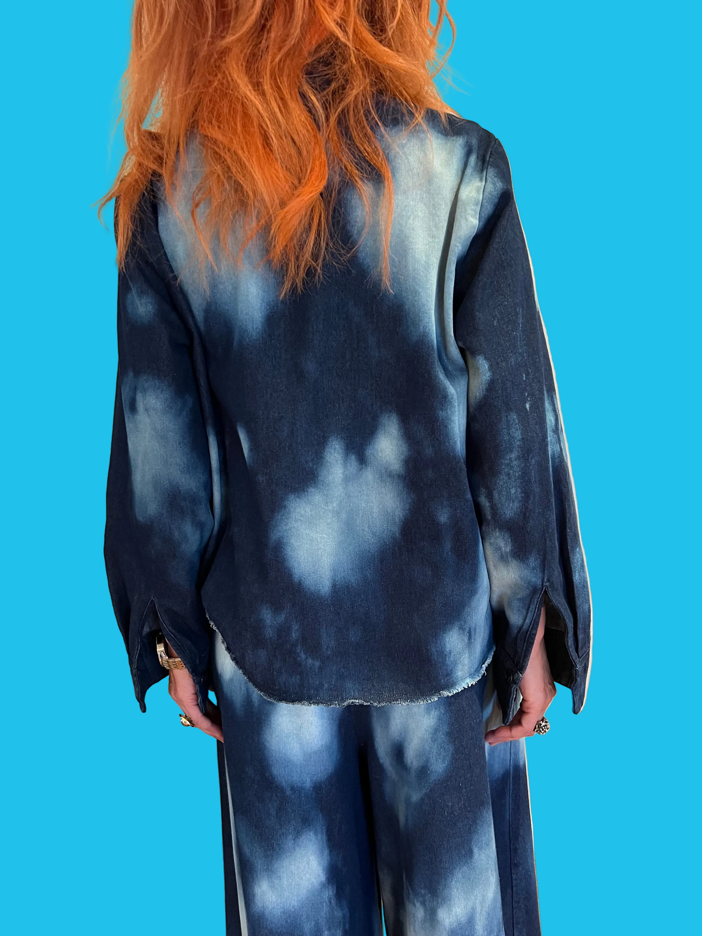 Denim Shacket in Blue Cloud