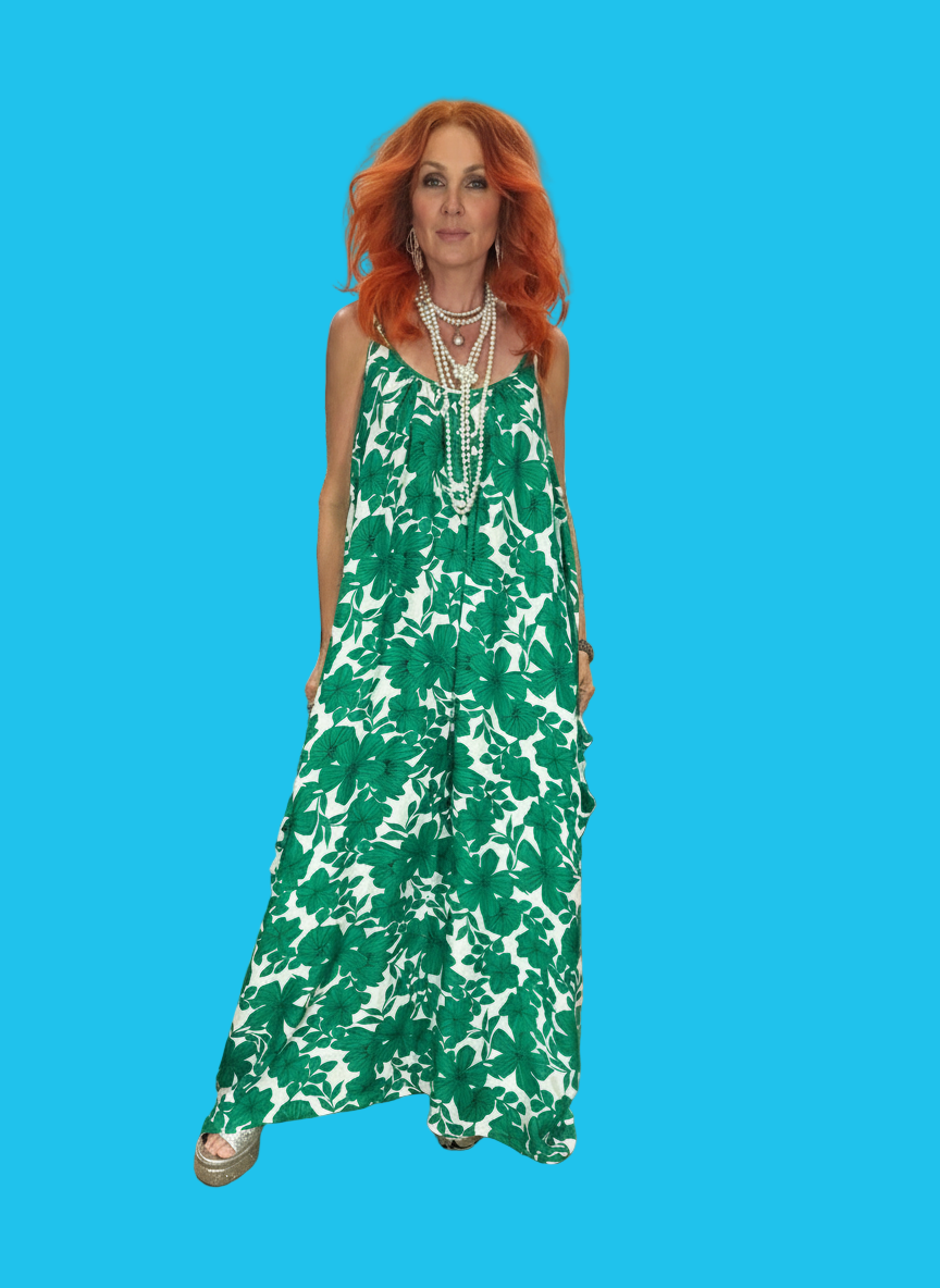 Stingray Dress in Emerald Bloom