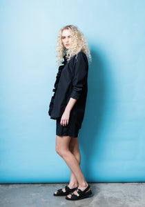 Ruffle Shirt in Black