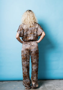 Silk Luxe Jumpsuit in Leopard