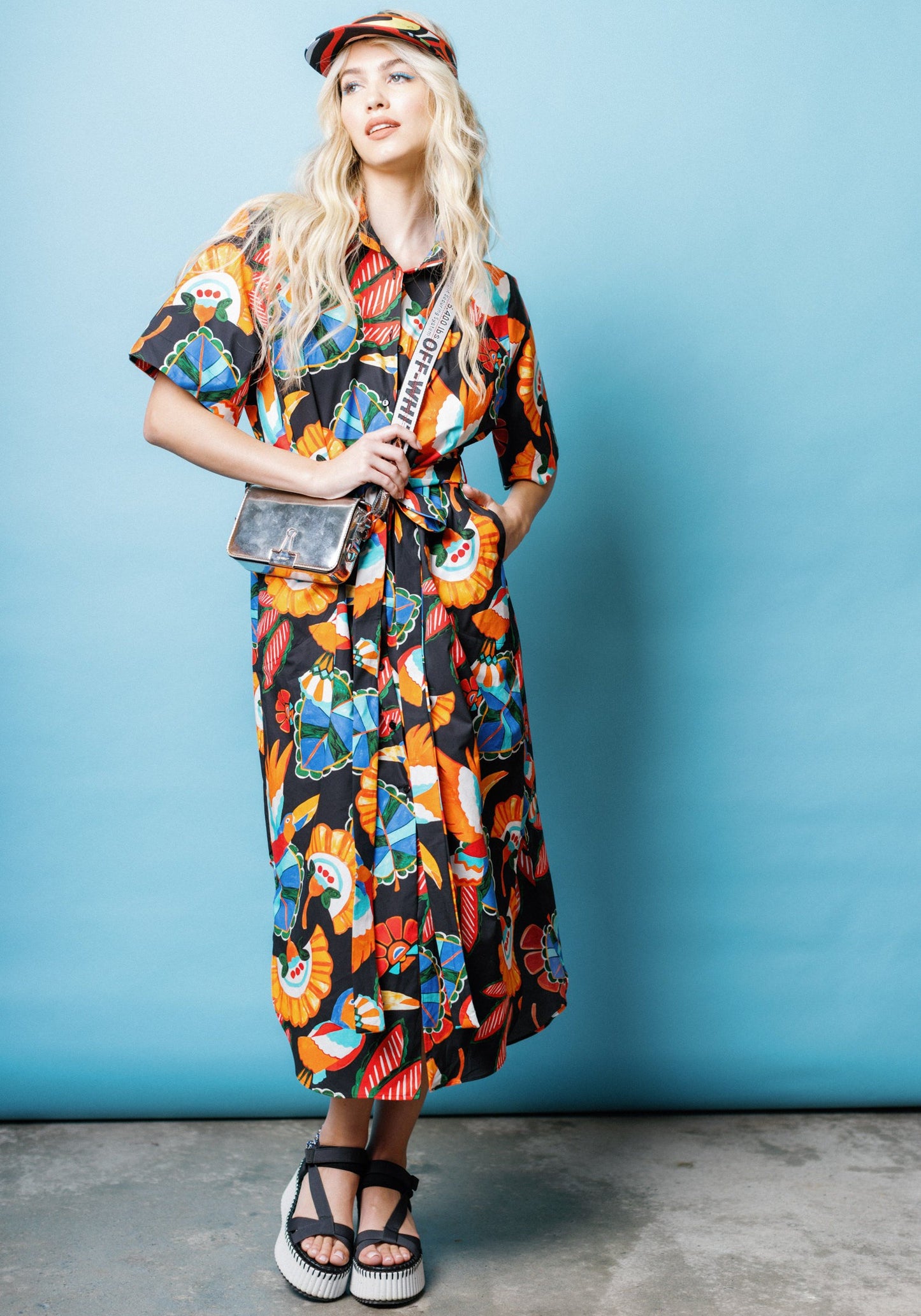 Resort Shirtdress in Black Toucan