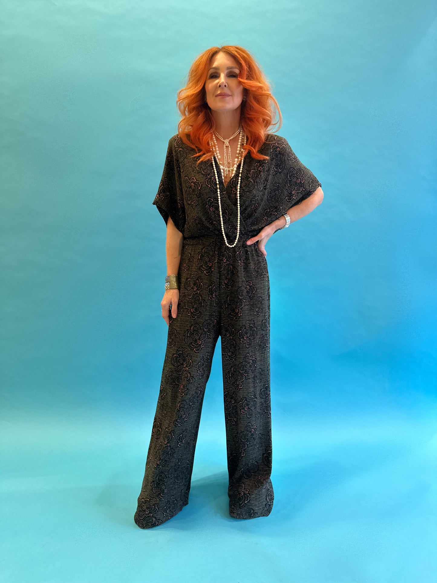 Luxe Jumpsuit in Khaki Bouclé
