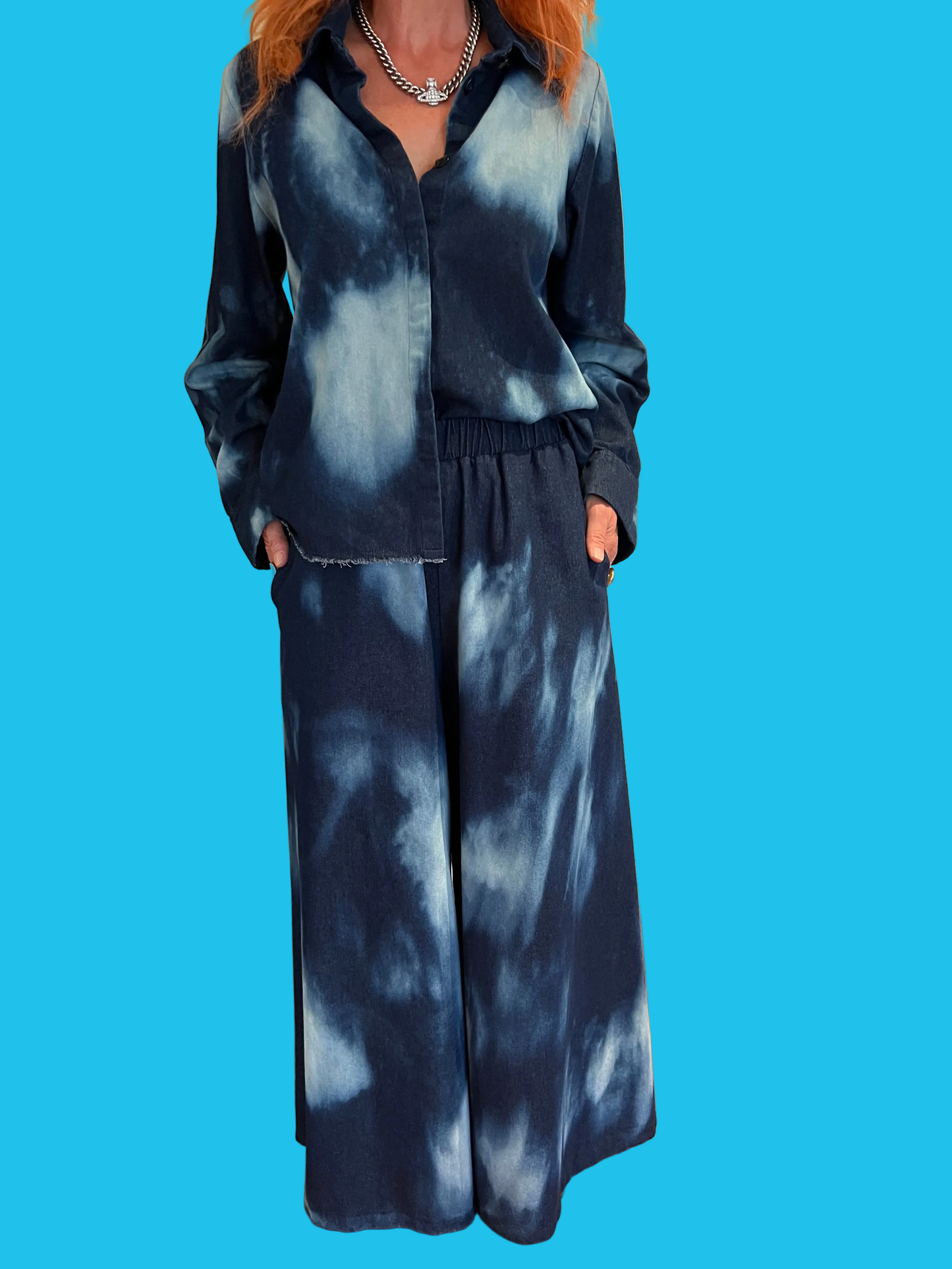 Culottes in Blue Cloud