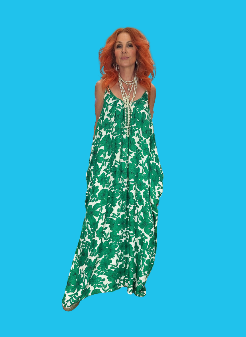 Stingray Dress in Emerald Bloom