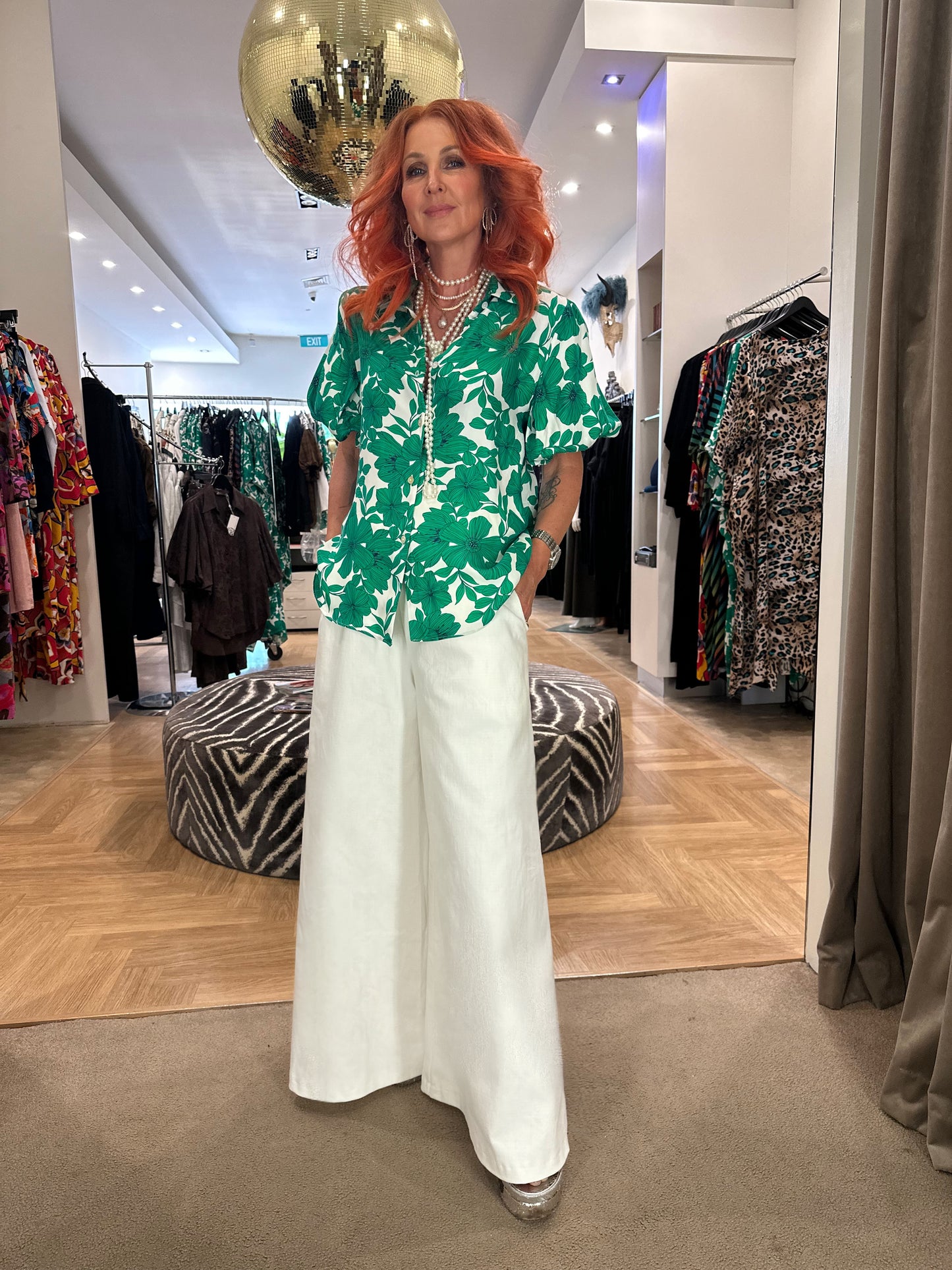 Dolly Box Shirt in Emerald Bloom