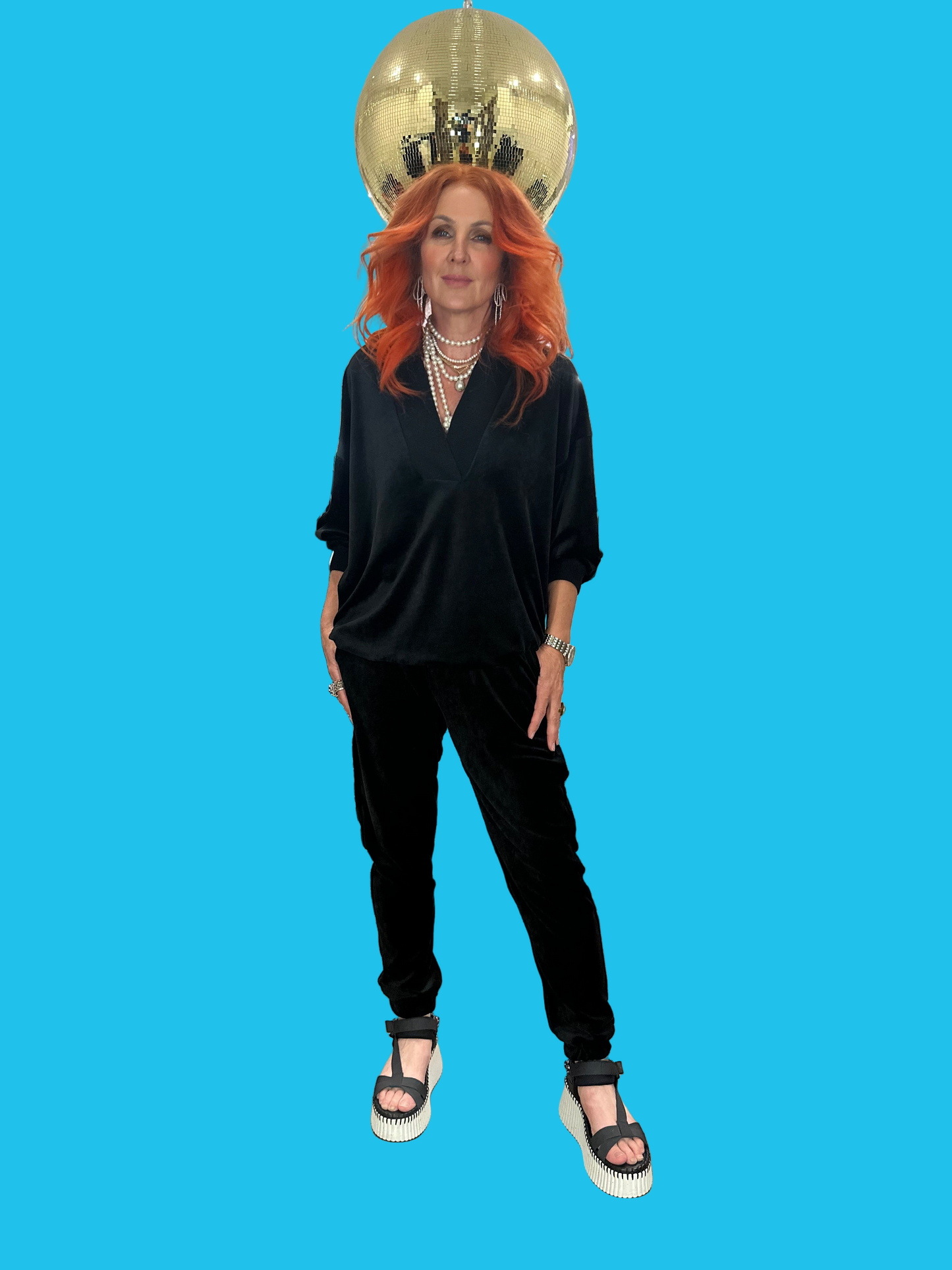 Luxury Velvet Sweat Pants Black