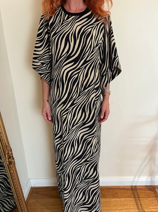 Kimono Sleeve Dress in Zebra