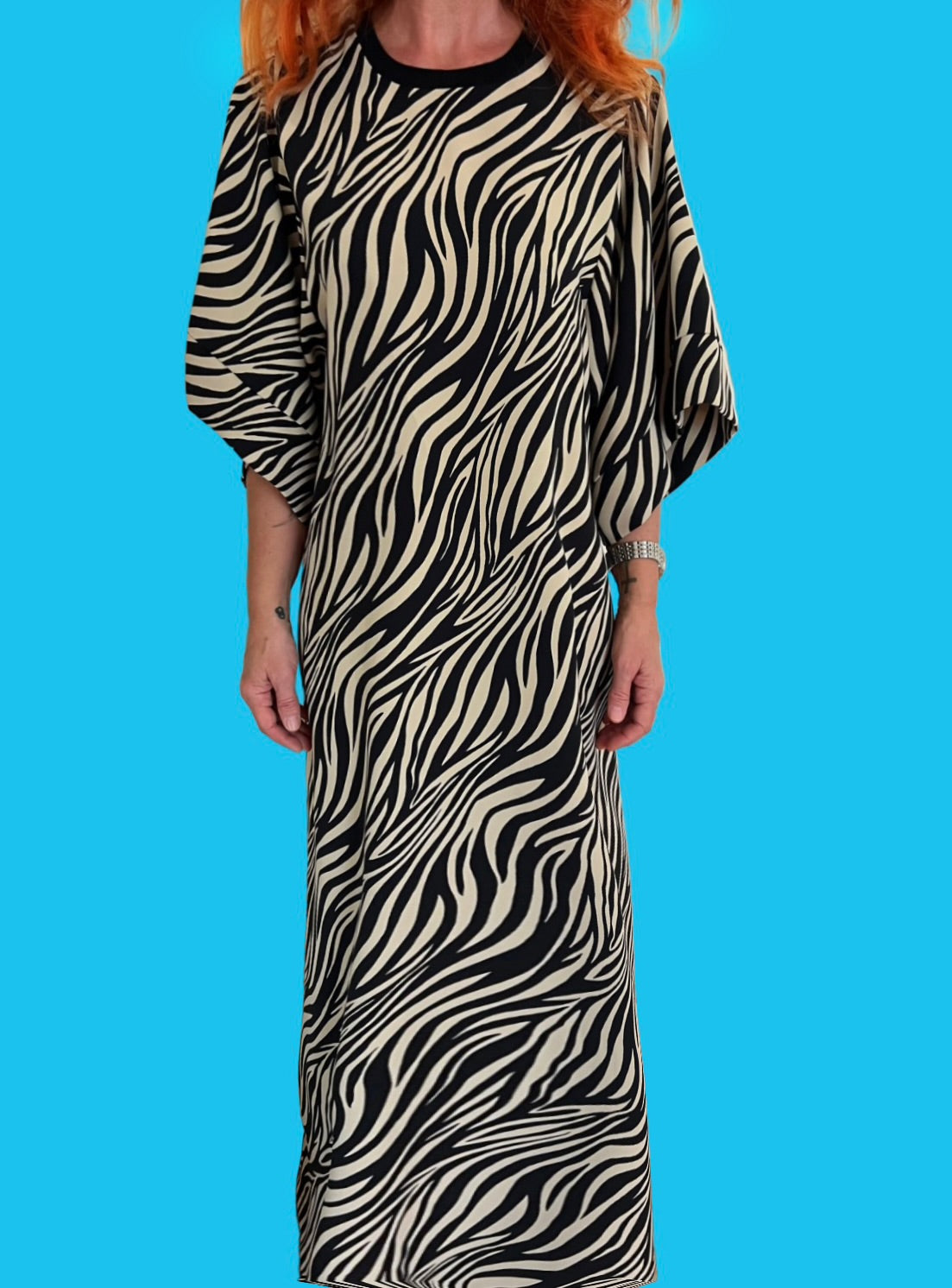 Kimono Sleeve Dress in Zebra