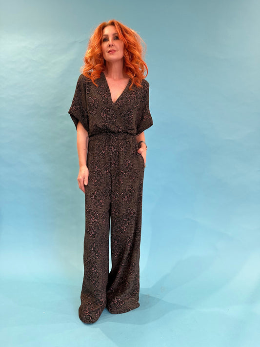 Luxe Jumpsuit in Khaki Bouclé