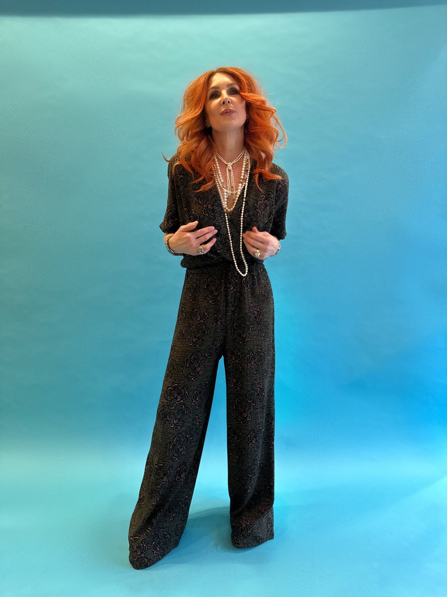 Luxe Jumpsuit in Khaki Bouclé