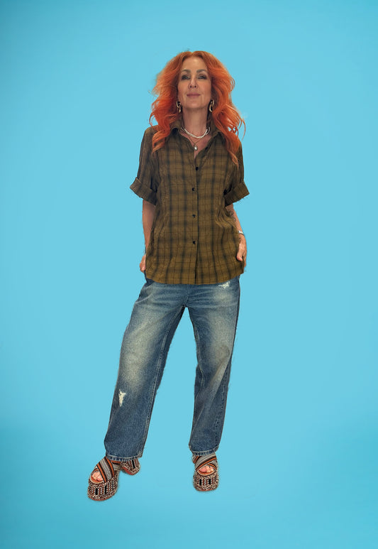 Classic Box Shirt in Caramel Check