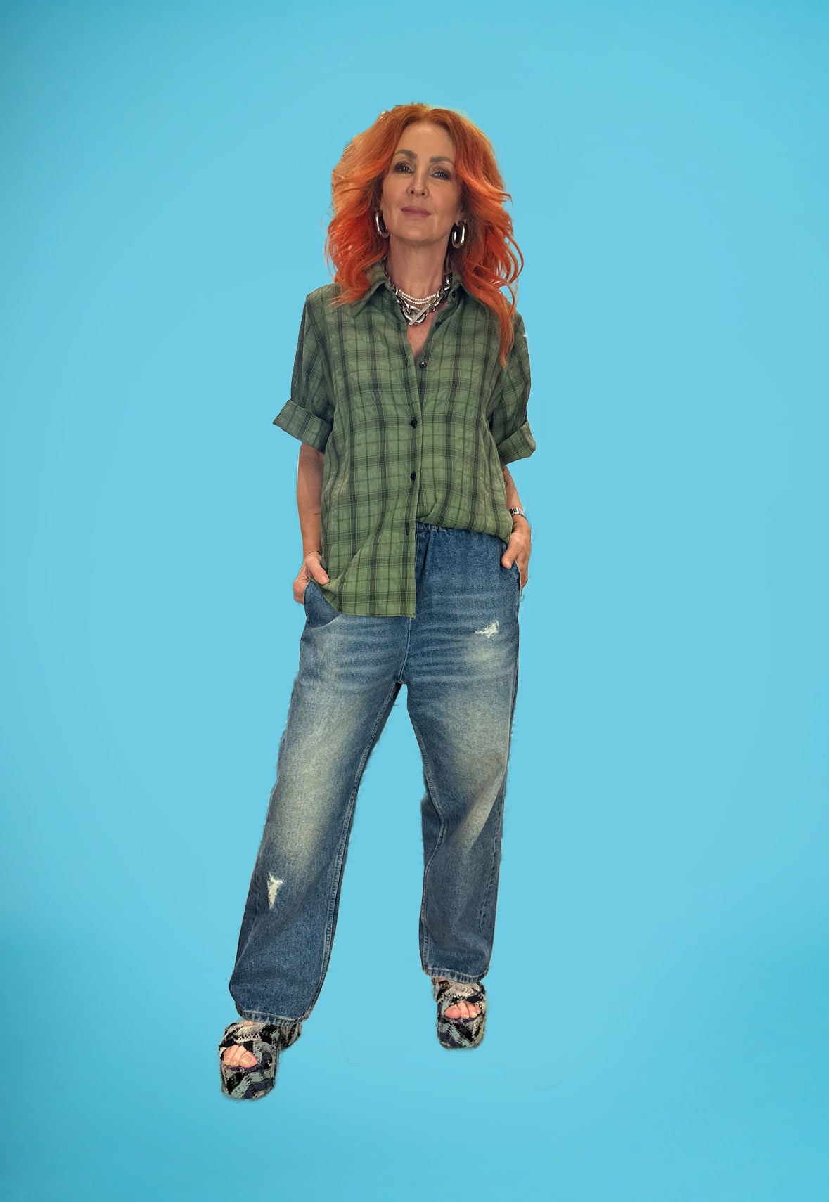 Classic Box Shirt in Green Check