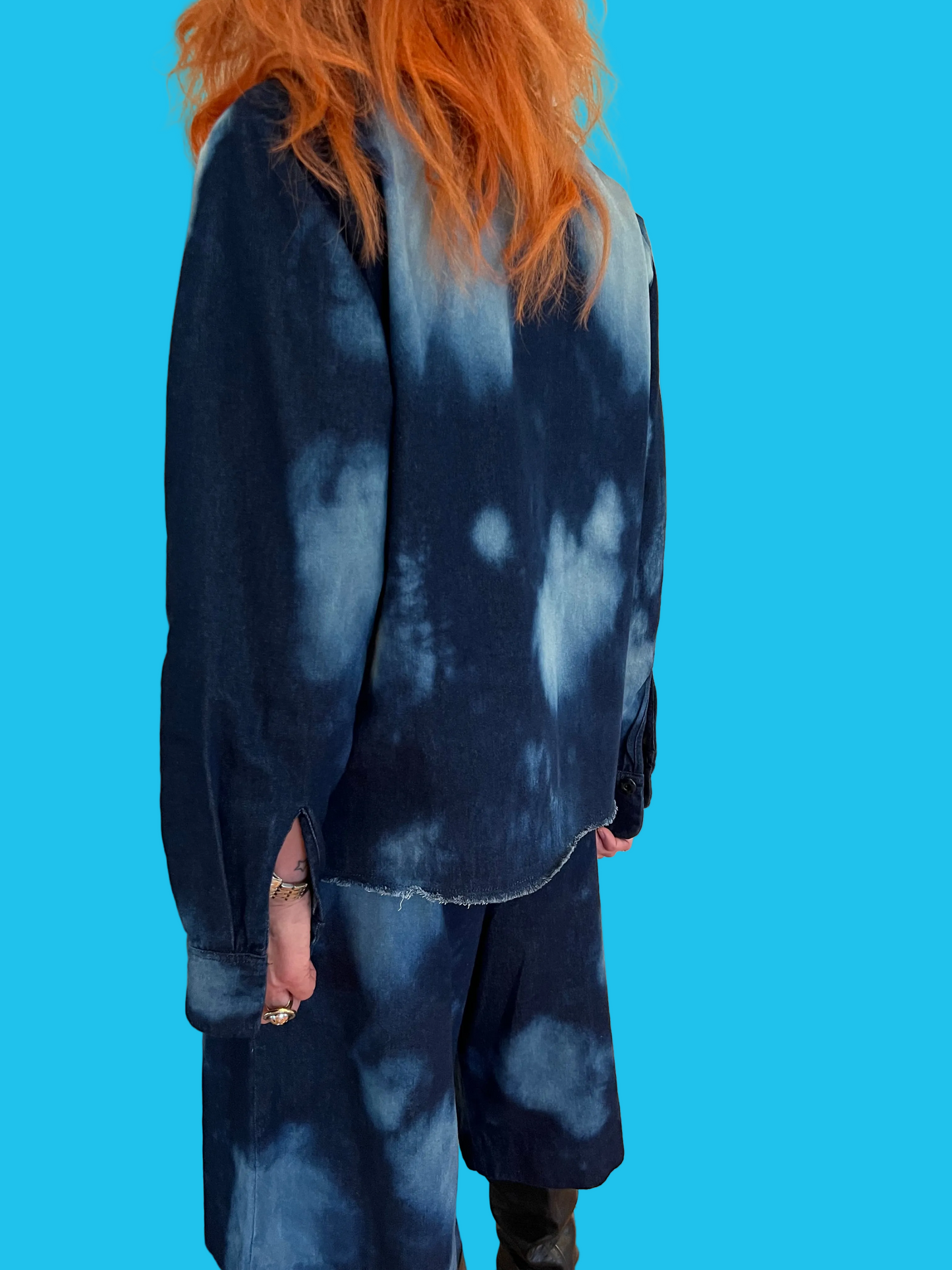 Denim Shacket in Blue Cloud