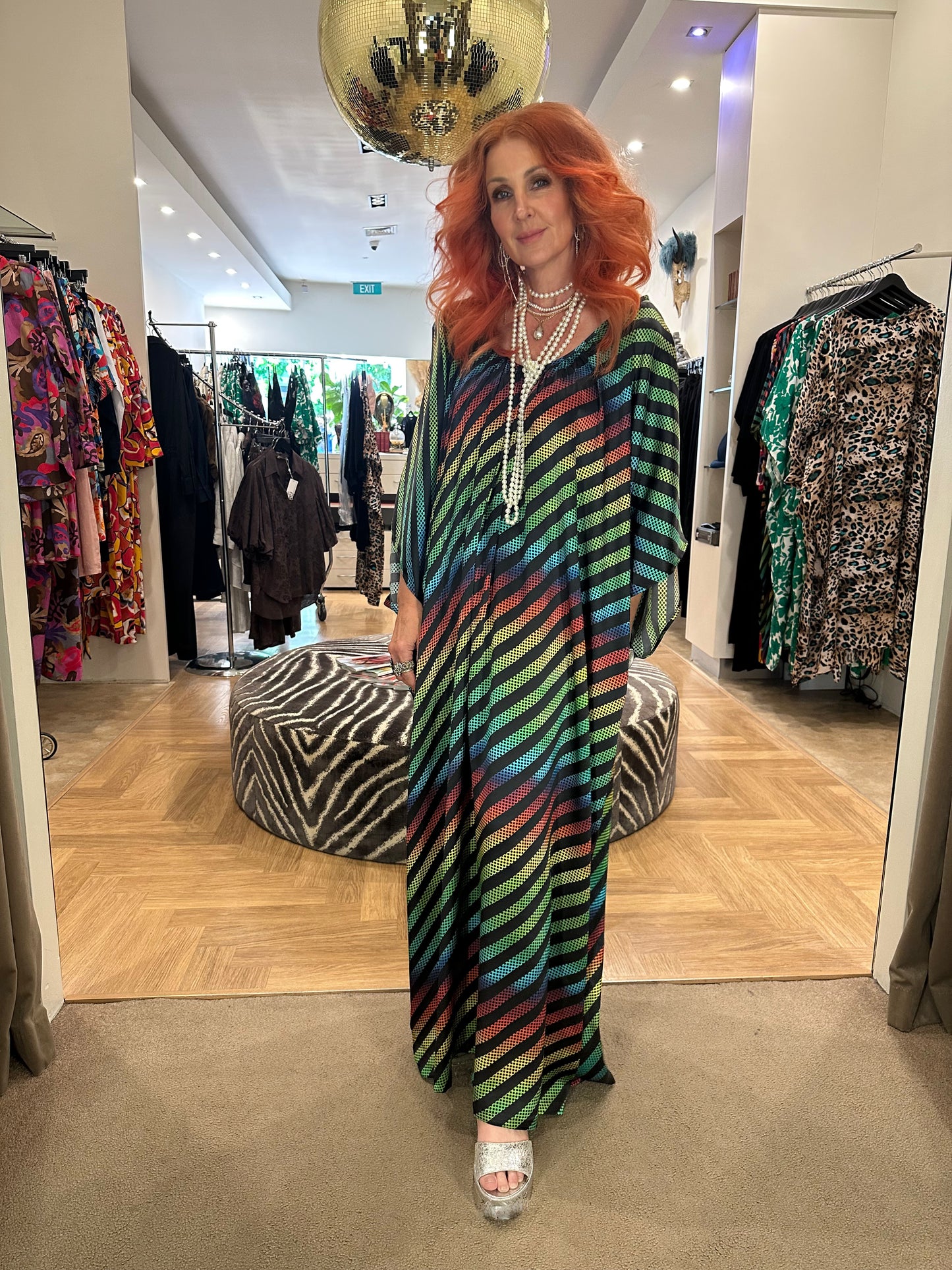 Manta Ray Dress in Disco Silk