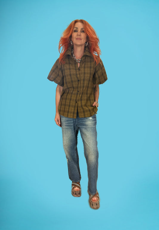 Dolly Box Shirt in Caramel Check