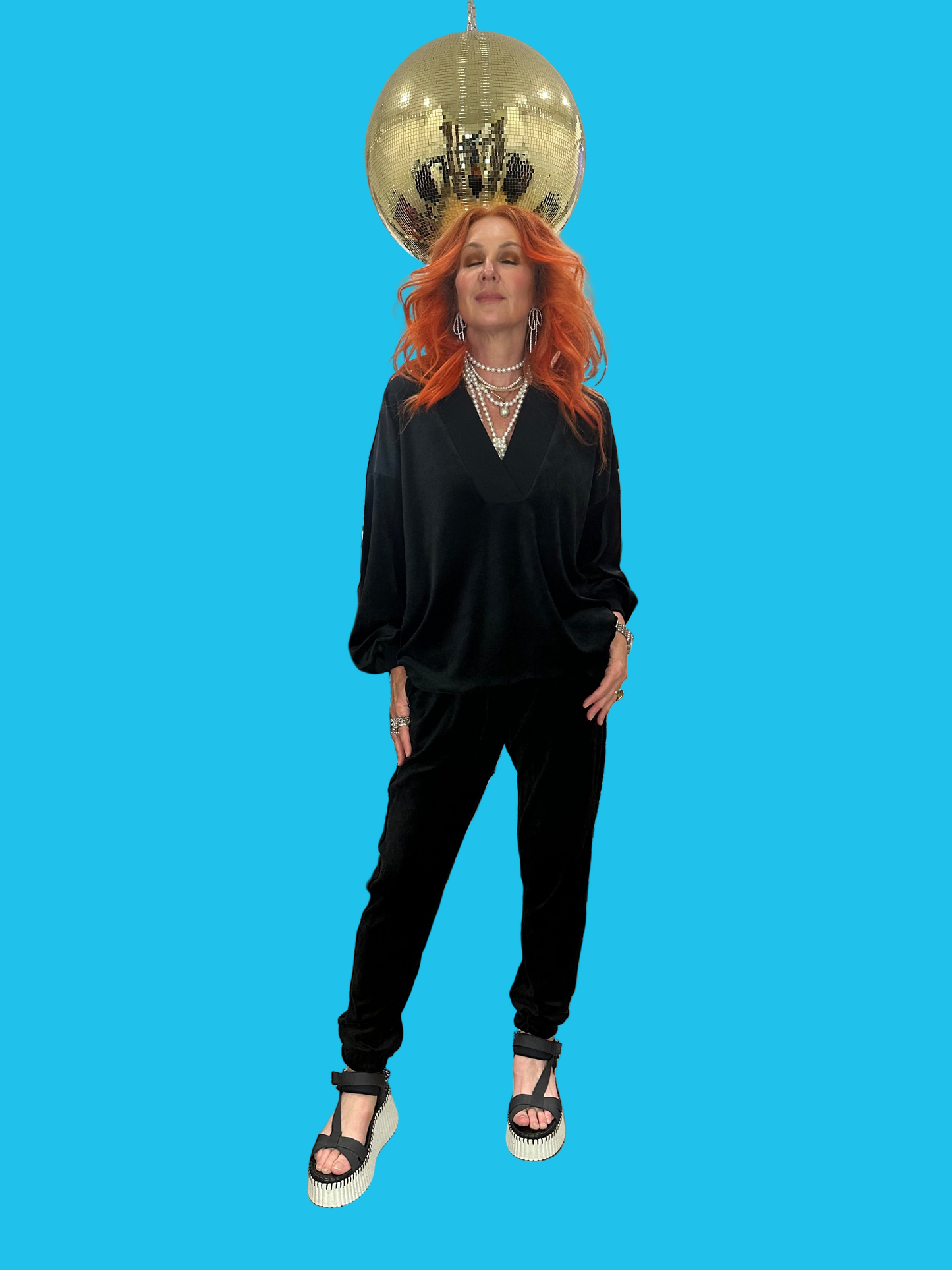 Luxury Velvet Sweat Pants Black