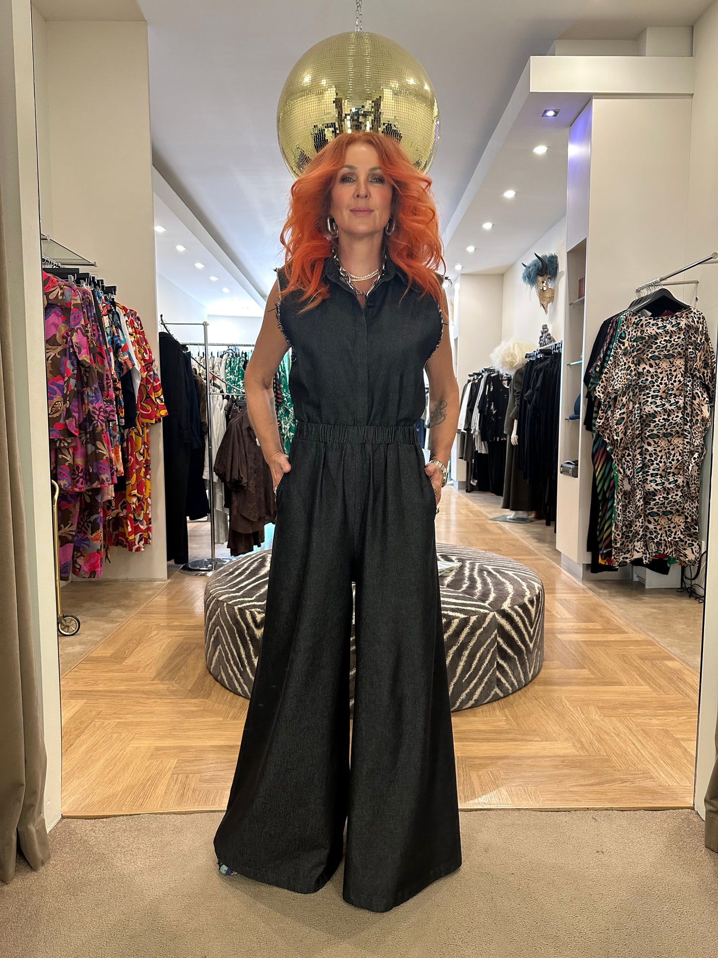 Denim Culottes in Black