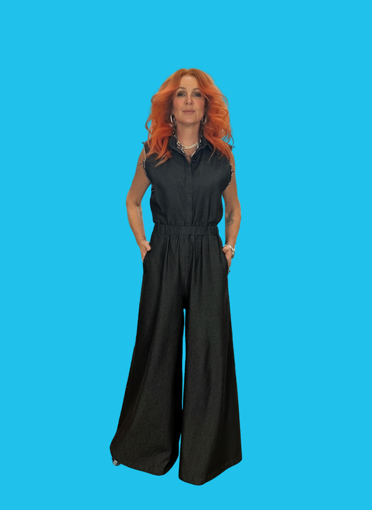 Denim Culottes in Black