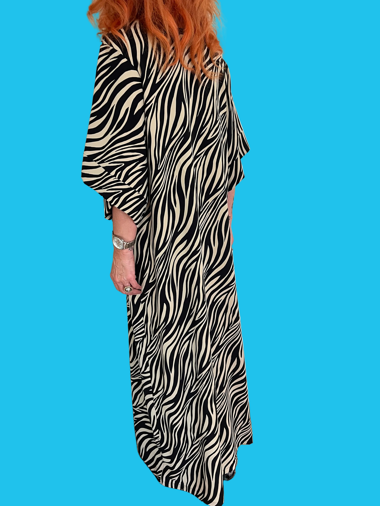 Kimono Sleeve Dress in Zebra