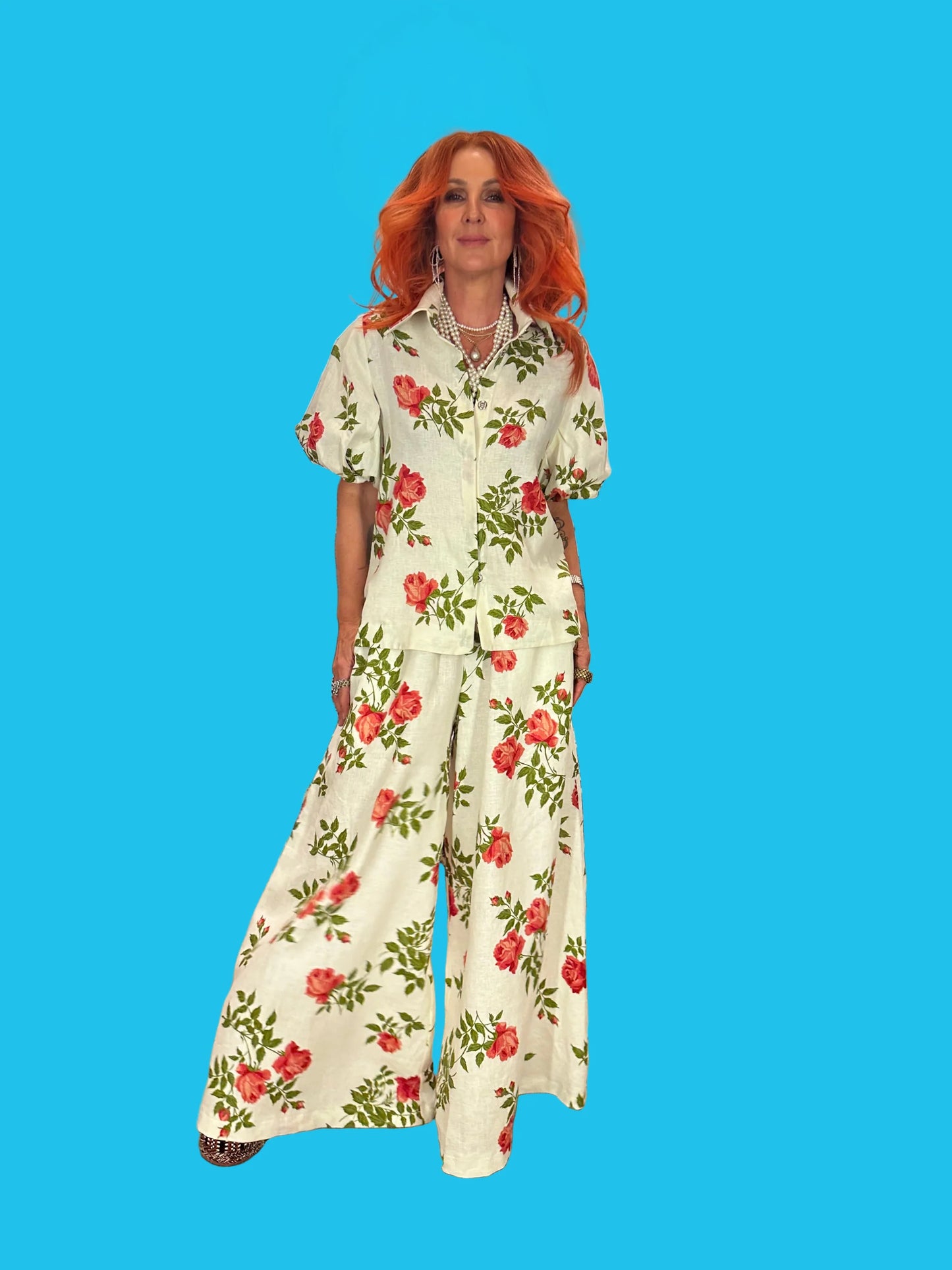 Dolly Box Shirt in Italian Rose Linen