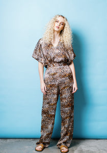 Silk Luxe Jumpsuit in Leopard