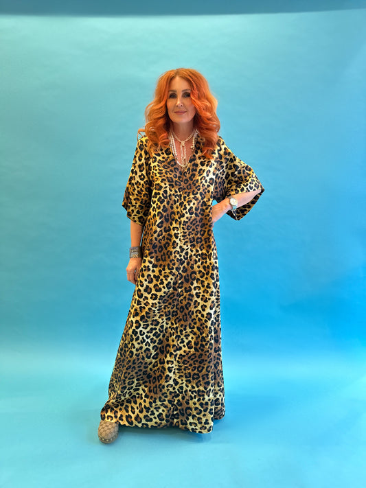 Lotus Dress in Bronze Leopard