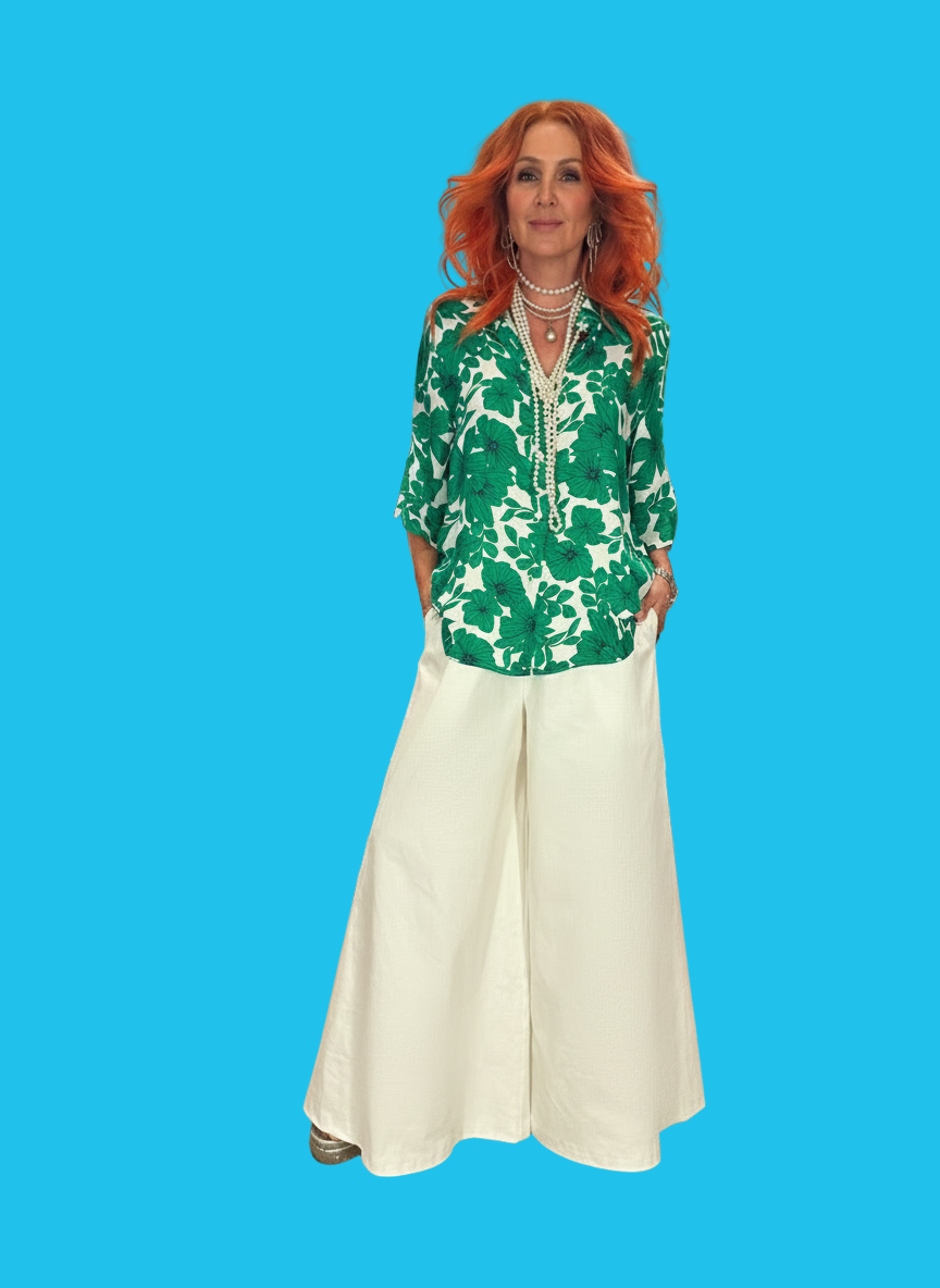 Classic Box Shirt in Emerald Bloom