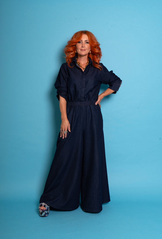 9oz Denim Culottes in Deep Blue
