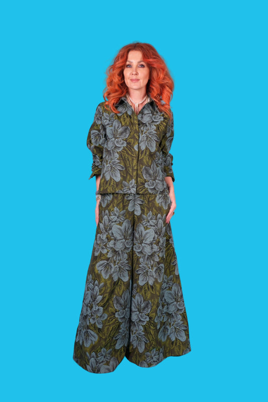 Shacket in Italian Floral Brocade