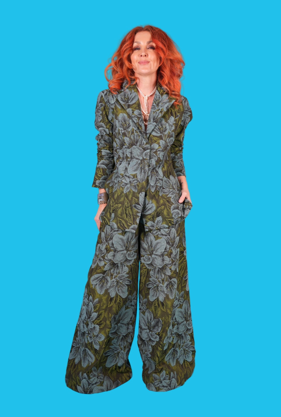 Classic Blazer in Italian Floral Brocade