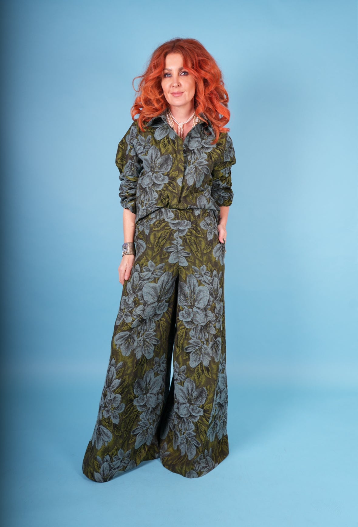 Shacket in Italian Floral Brocade