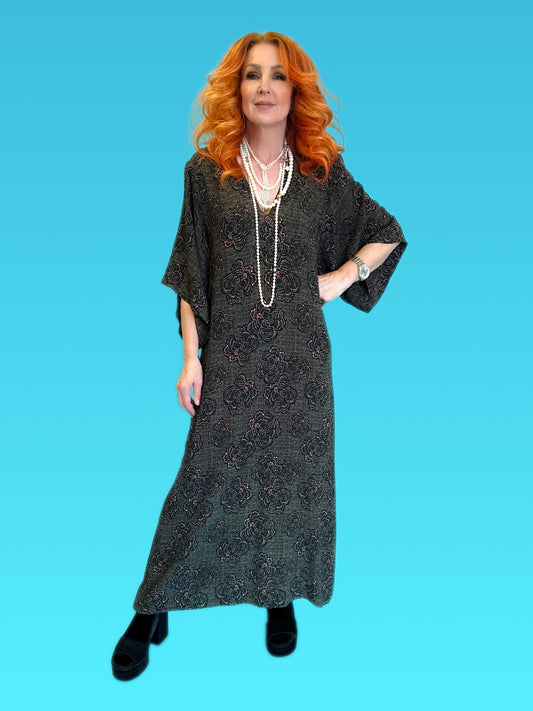 House Dress in Khaki Bouclé