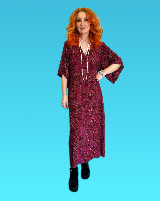 House Dress in Raspberry Bouclé