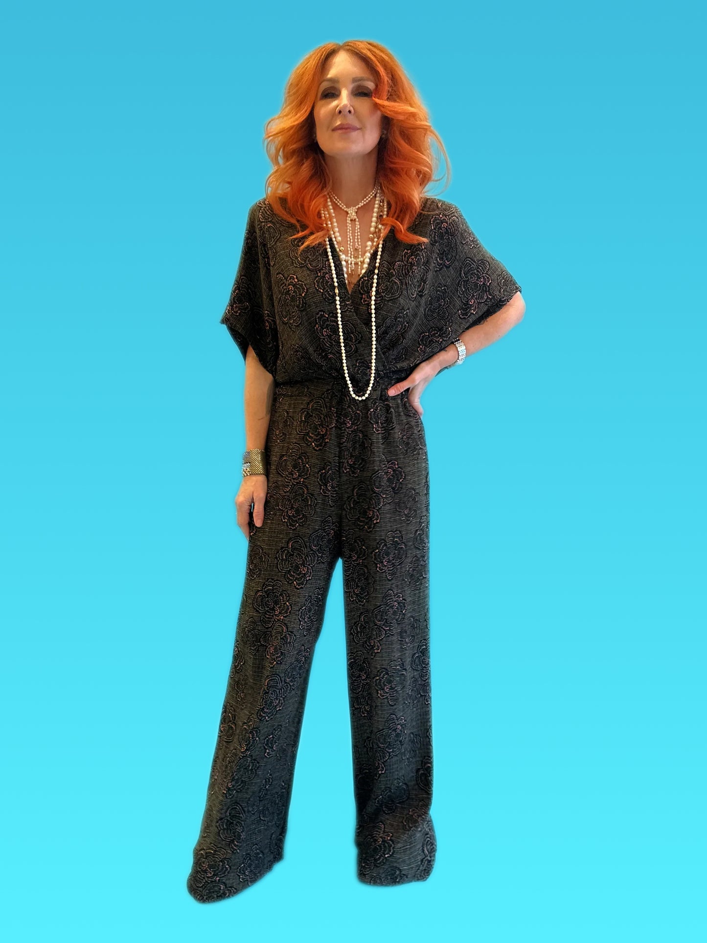 Luxe Jumpsuit in Khaki Bouclé