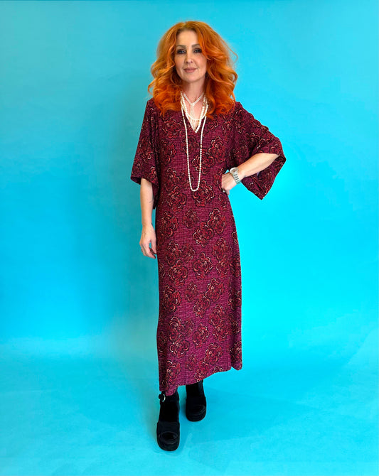 House Dress in Raspberry Bouclé