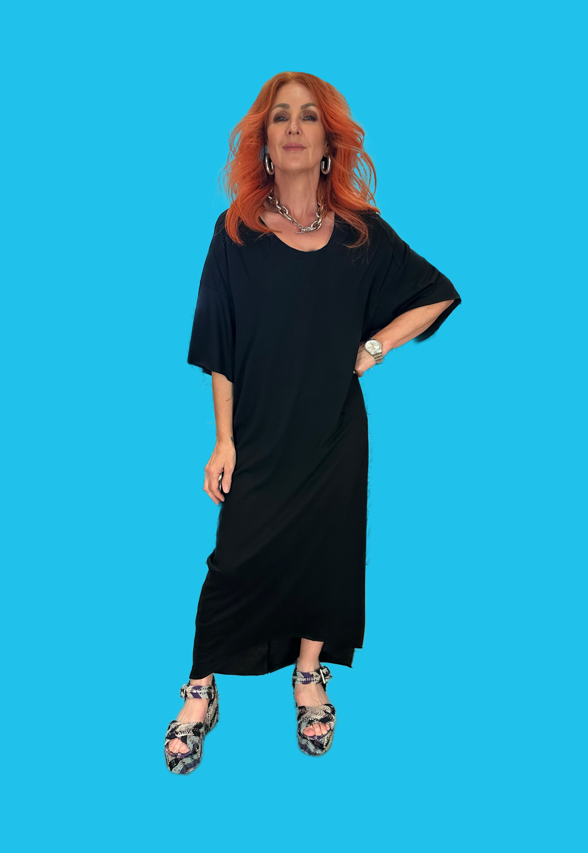 Loose Tee Dress Black