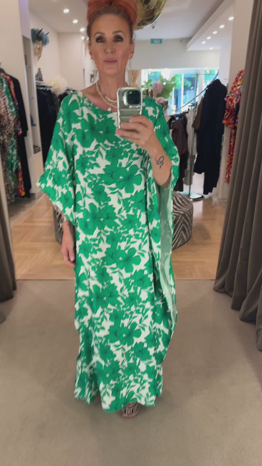 Kaftan in Emerald Bloom