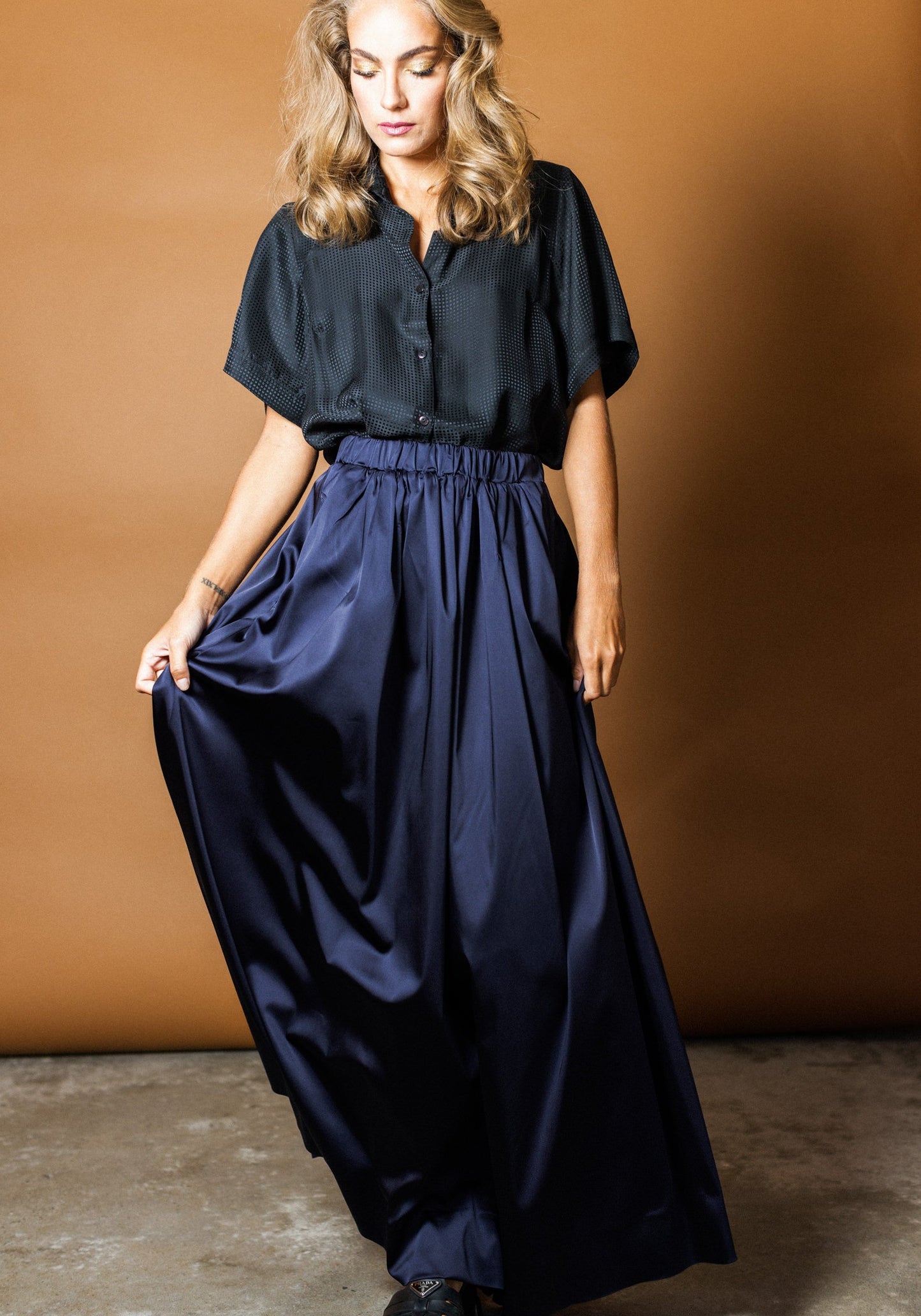 Luxe Maxi Skirt in Navy