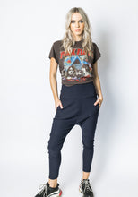 Load image into Gallery viewer, Twill Highrise Cropped Pant Navy