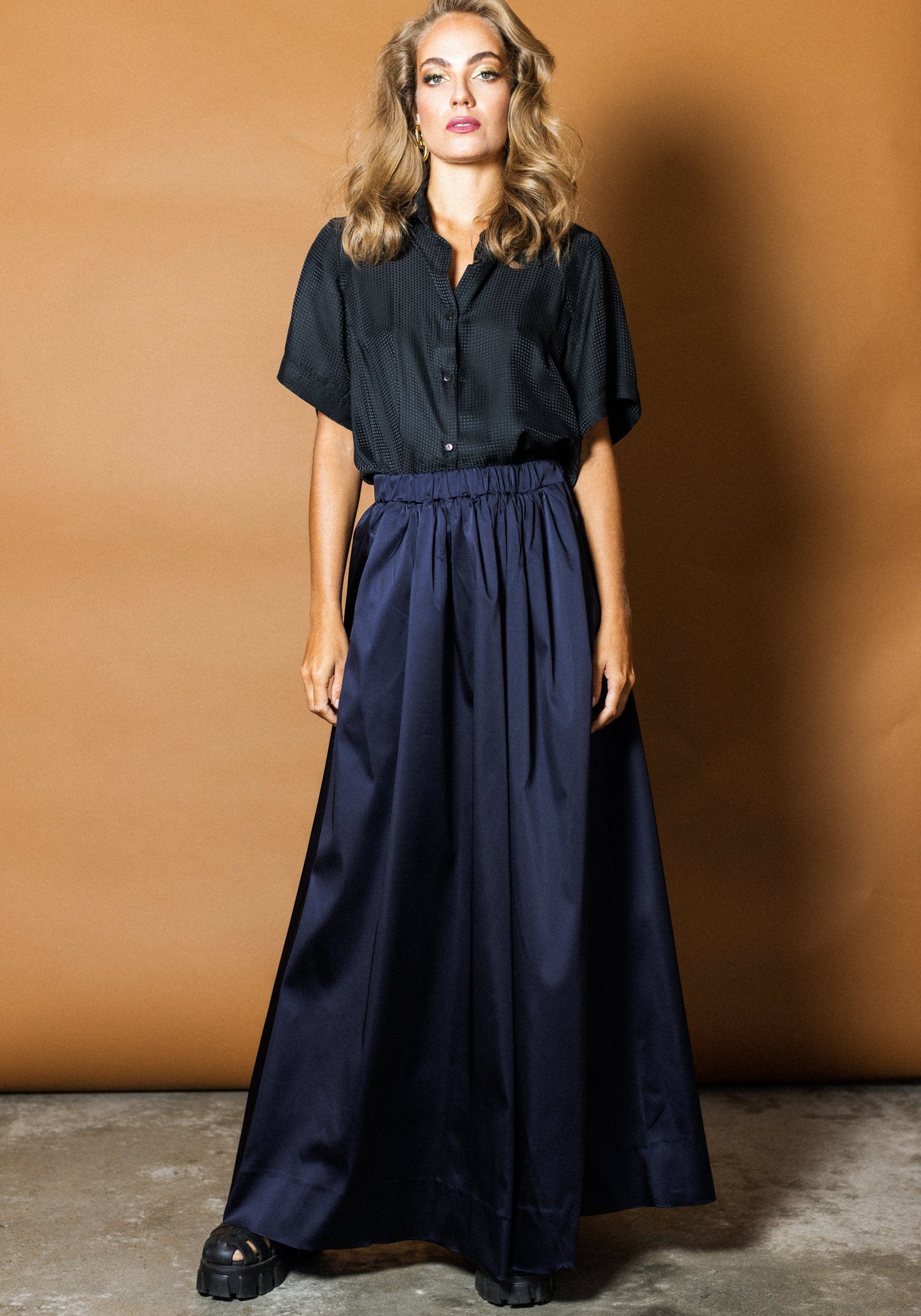 Luxe Maxi Skirt in Navy