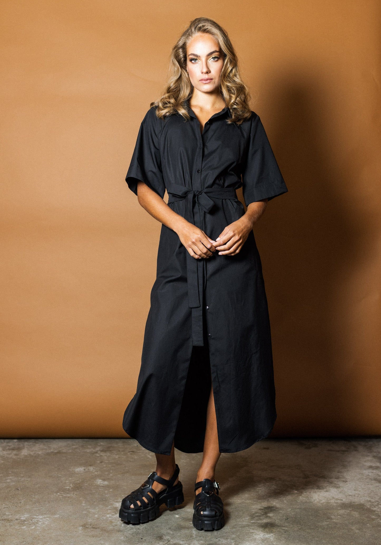 Resort Shirtdress in Black