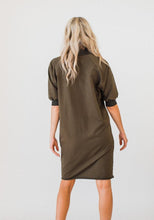 Load image into Gallery viewer, Olympia S/S V-neck Sweater Dress Khaki