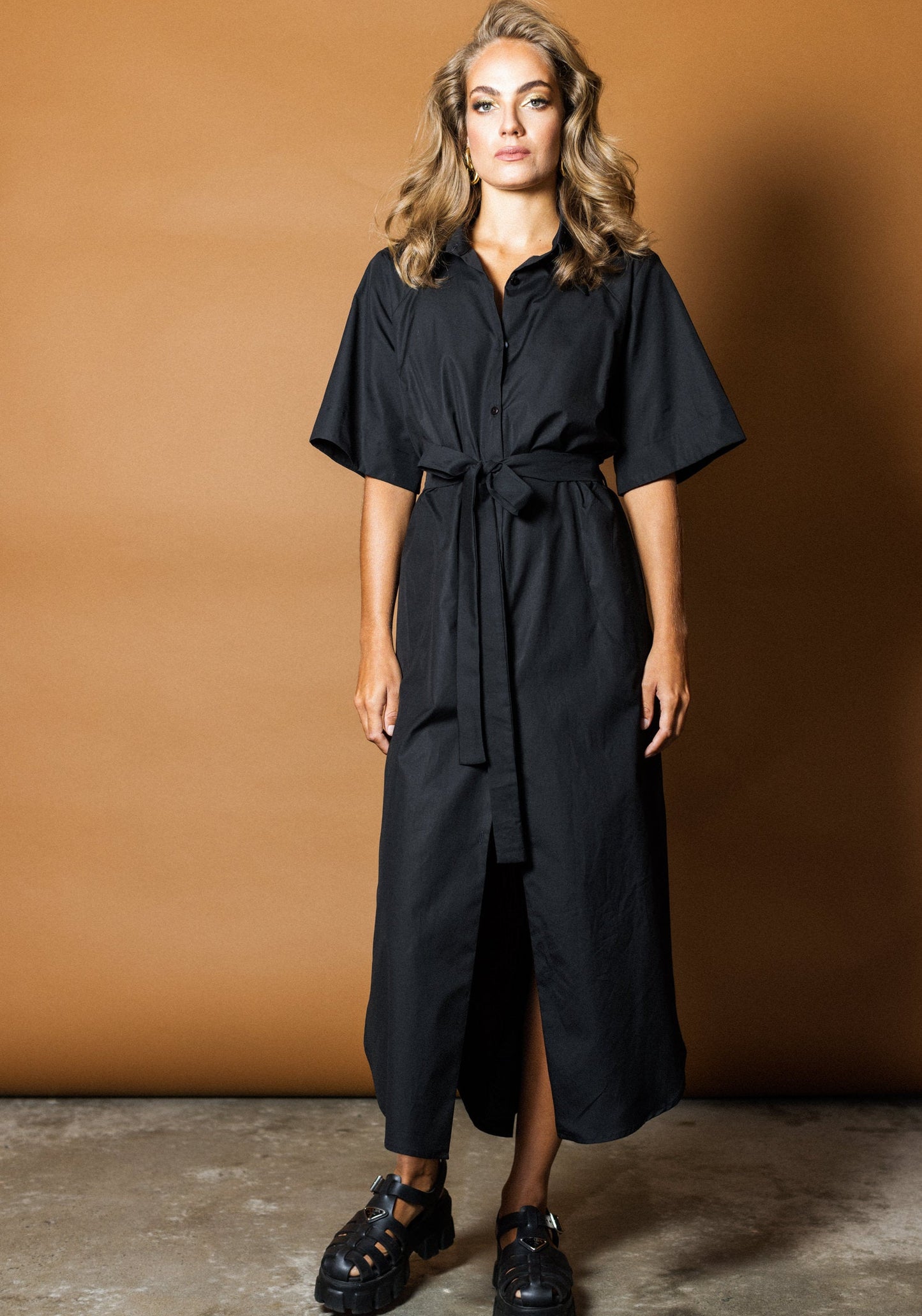 Resort Shirtdress in Black