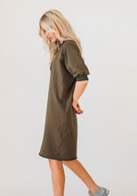 Load image into Gallery viewer, Olympia S/S V-neck Sweater Dress Khaki