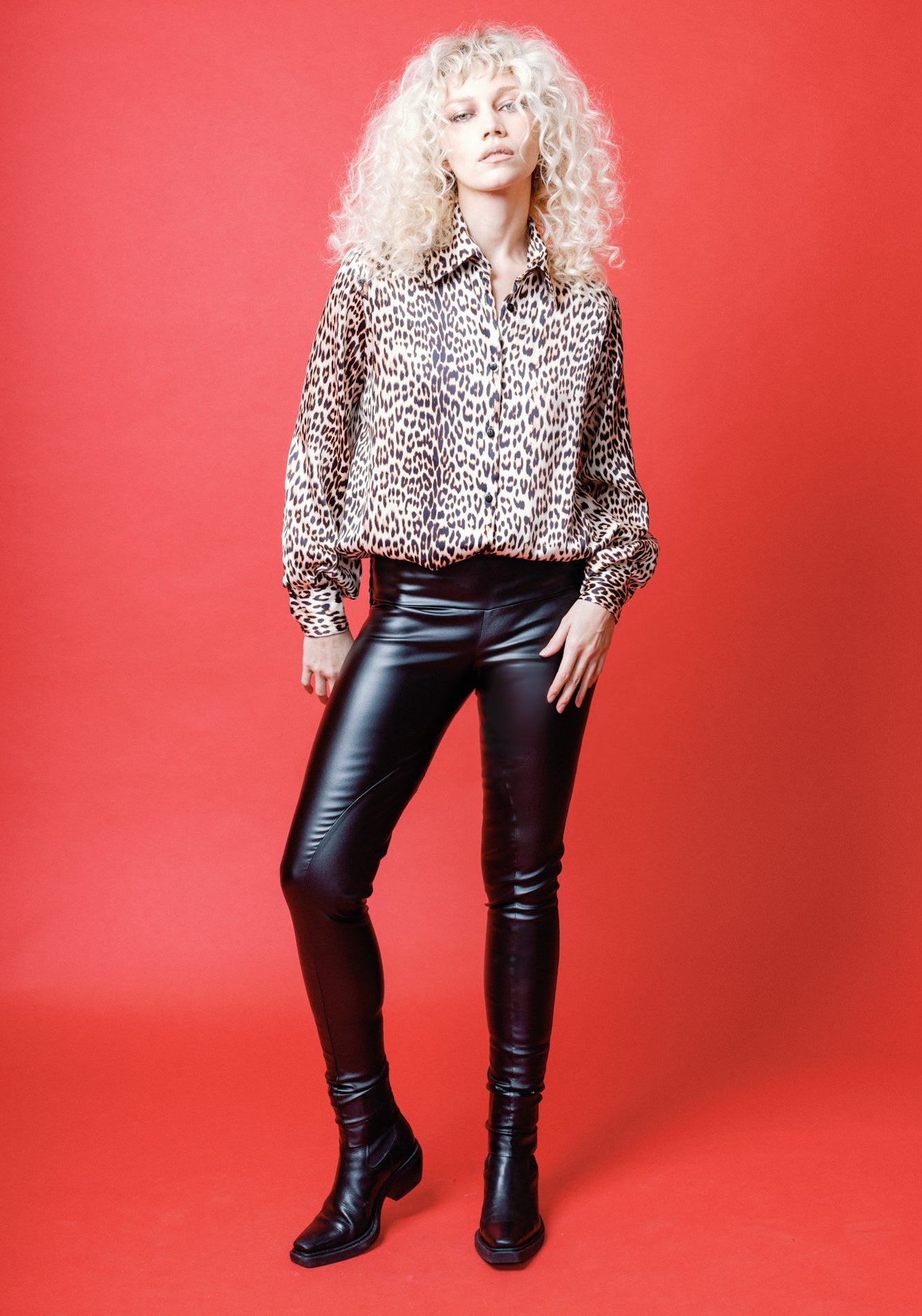 Waxed high 2025 waist trousers