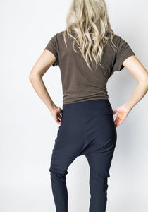 Twill Highrise Cropped Pant Navy